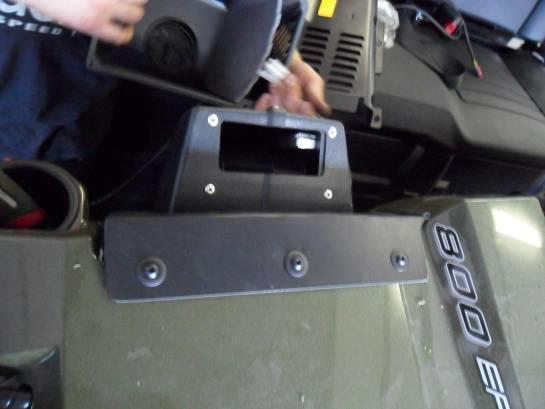 Insert the heater holder onto the dashboard, drill 3 holes
