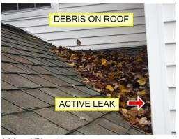 REMOVE ALL OF THE DEBRIS ON THE ROOF.
