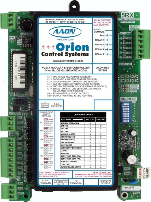 Factory Packaged Controls RNE Modular Controller Technical Guide RNE Modular Controller: Tulsa - SS1045 Requires Service Tool Code: SS1056 Version 1.0 and up RS-485 COMMUNICATION LOOP.