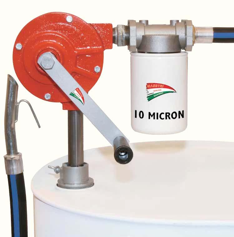 Mod. 935 Rotary filter complete with MANUAL TRANSFER PUMP with 10 micron filter 30 L/Min.