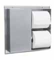 Width 192 159 Height 318 286 Depth 76 80 Recess 75 N/A 730 710 B-272 Surface-Mounted Toilet Tissue Cabinet Satin-finish stainless steel. Equipped with key lock; vandal-resistant.