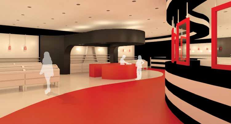 RETAIL sephora A large curvilinear element, located in the middle of the store,