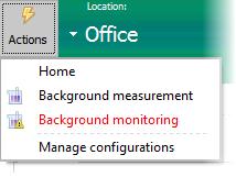 When the background checking date is approaching, the Background monitoring line in the Actions menu will be displayed in red.