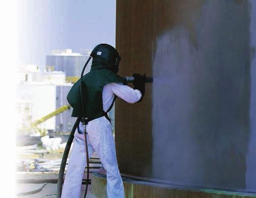 Normal open blasting with low dust Most of the dust from abrasive blasting is caused by the abrasive