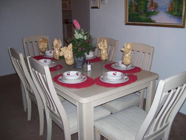 Dining area, - With dining table and 6 chairs The Master Bedroom has a