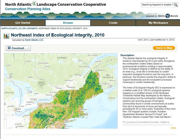 Datasets on Conservation Planning