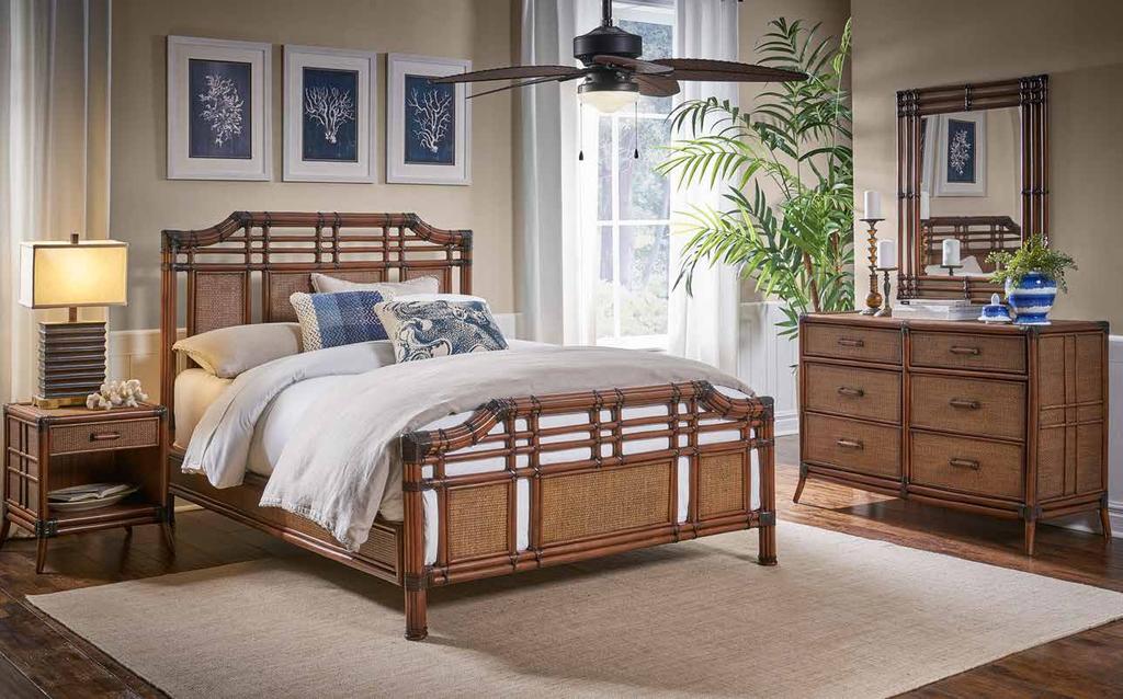 Create a tropical yet elegant bedroom in your home with our Palm Island collection.