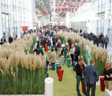ORGATEC Boulevard Networking at ORGATEC : With its many lounges and communication areas, the ORGATEC Boulevard is the ideal place for networking away