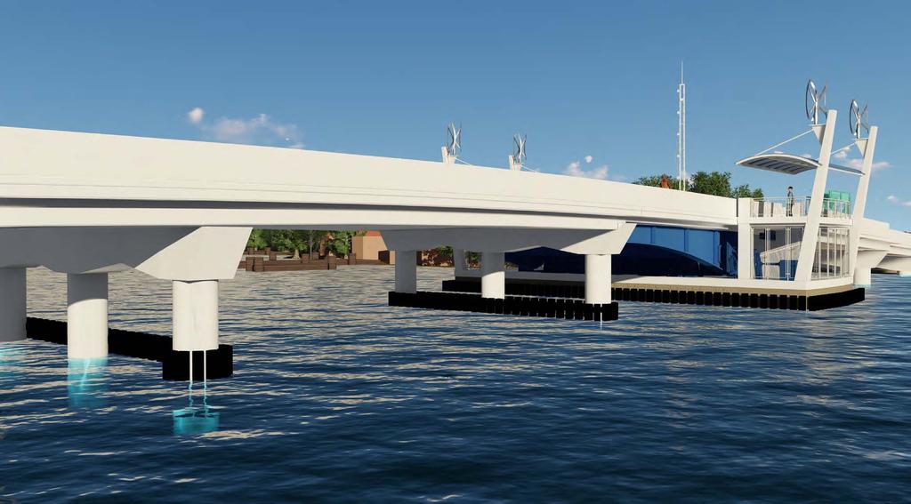 1 a104 Bridge Perspective Rendering scale: NTS title: date: Revised Concept - Closed Rail - Modern Pier 01 May 2017 - Tarpon Springs, Florida This