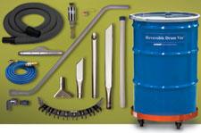 Reversible Drum Vac Systems include a vacuum hose and an aluminum wand. Model 6196-5 Mini System includes a 5 gallon drum w/lid, spill recovery kit, vacuum hose and all tools.