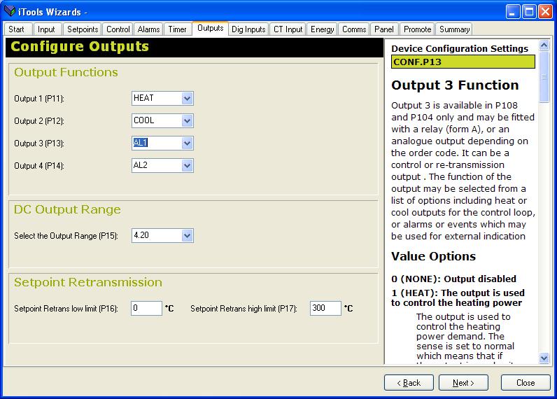 10.4.6 Outputs Select Outputs tab to configure the functions of up to four outputs (output 3 is not available in