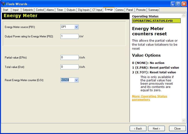 4.9 Energy Select Energy tab to configure the output source for the energy measurement and the nominal current rating of the load.