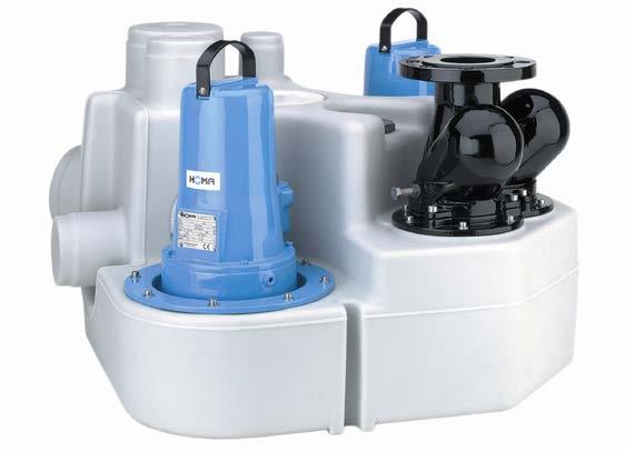 SANISTAR 205 W Compact twin pump sewage disposal unit with Integrated swing check valve Sanistar is suitable for pumping sewage and waste water from toilets, hand basins, showers and from rooms which