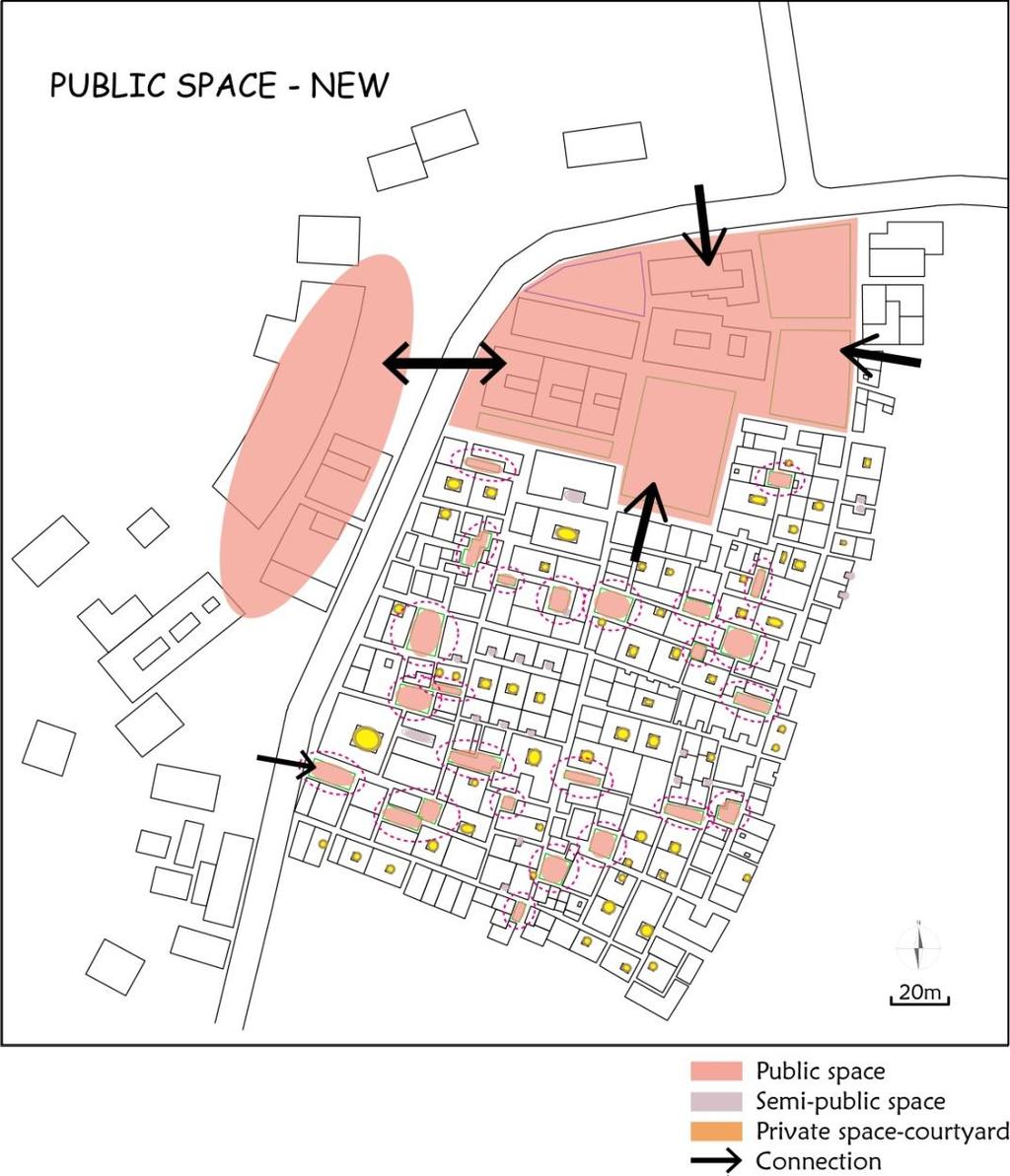 Image 6-23 Public space -new The re-planning of the public spaces has greatly enriched the number and scale of the small public squares in the block, and provided public place to the residents for