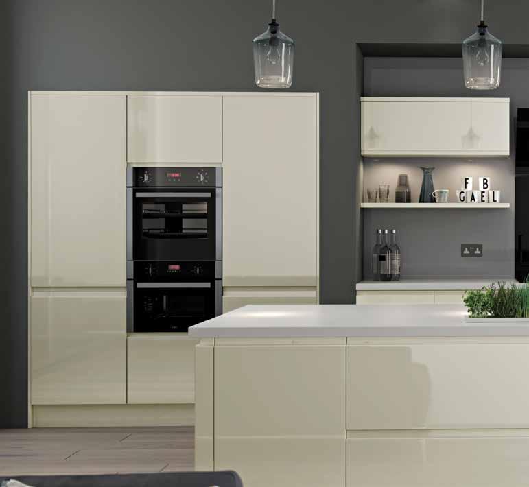Luzzi Copy to be created by John COLOUR OPTIONS High Gloss White High Gloss Ivory High Gloss Light Grey Kitchen: Ivory High Gloss Add a touch of glamour to your cuisine.