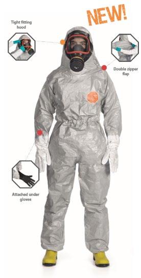 This suit is typically used for a broad range of applications, from chemical spill clean-up, emergency response to petrochemical applications.