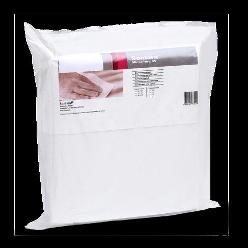 SONTARA MICROPURE SV Product code: 2121 Product name: SONTARA MICROPURE SV D 1354 7738 Colour / Material: White / Smooth 9966 Grams/m2 (gsm): 51 Sheet size: 305mm x 305mm Packaging: 250 wipes / pack
