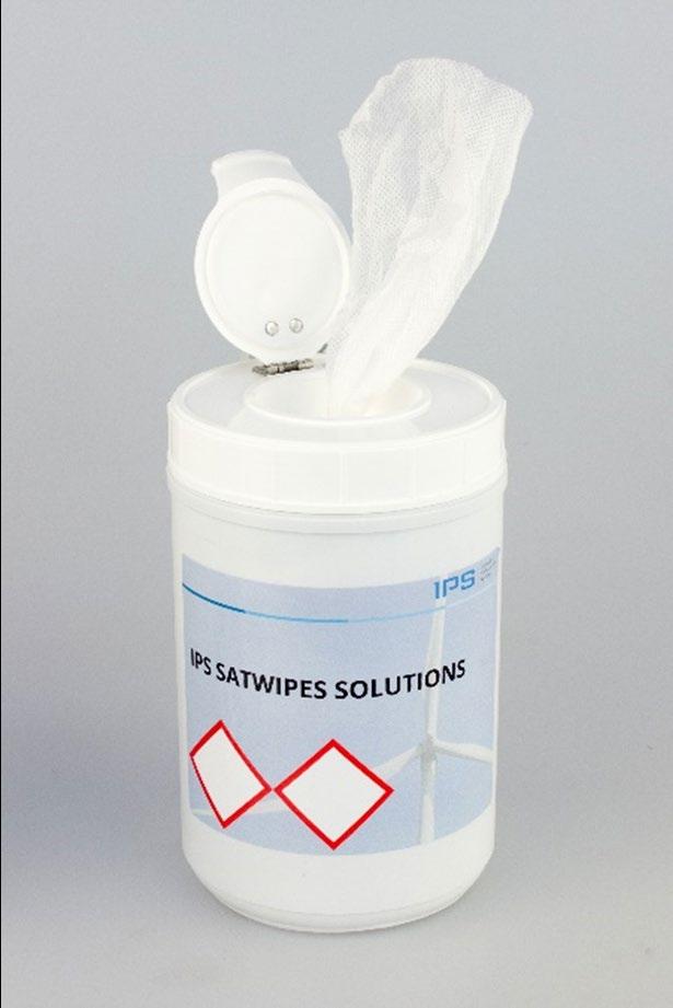 IPS SATWIPES REUSABLE DISPENSER Product code: 2912 Product name: IPS SatWipes Reusable Dispenser Material: HDPE Colour: White Height: 195mm Width: 120mm Packaging: 12 dispenser / carton Reusable