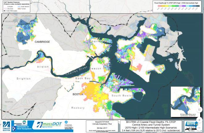 Access SLR maps with other layers through MA Ocean Resources Information