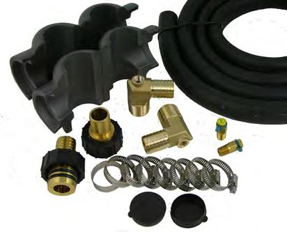 w/pt port (heat pump connection) Qty 8: Hose clamps 1 Hose Kit (MPT @ Flow Center & Heat Pump) 111 Hose kit contents: Qty 1: 12 ft.