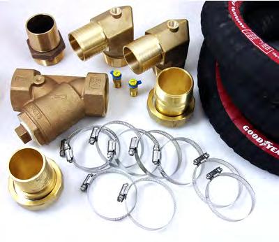 pump connection) Qty 1: Stainless steel hose clamps Compatible with SuperBrute XL, VersaFlo, and Wilo commercial flow centers.