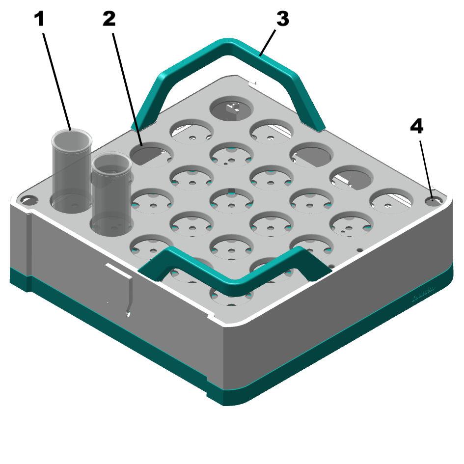 Overview On each rack base (15-1), up to 2 sample racks can be inserted on the rack holders (15-2).