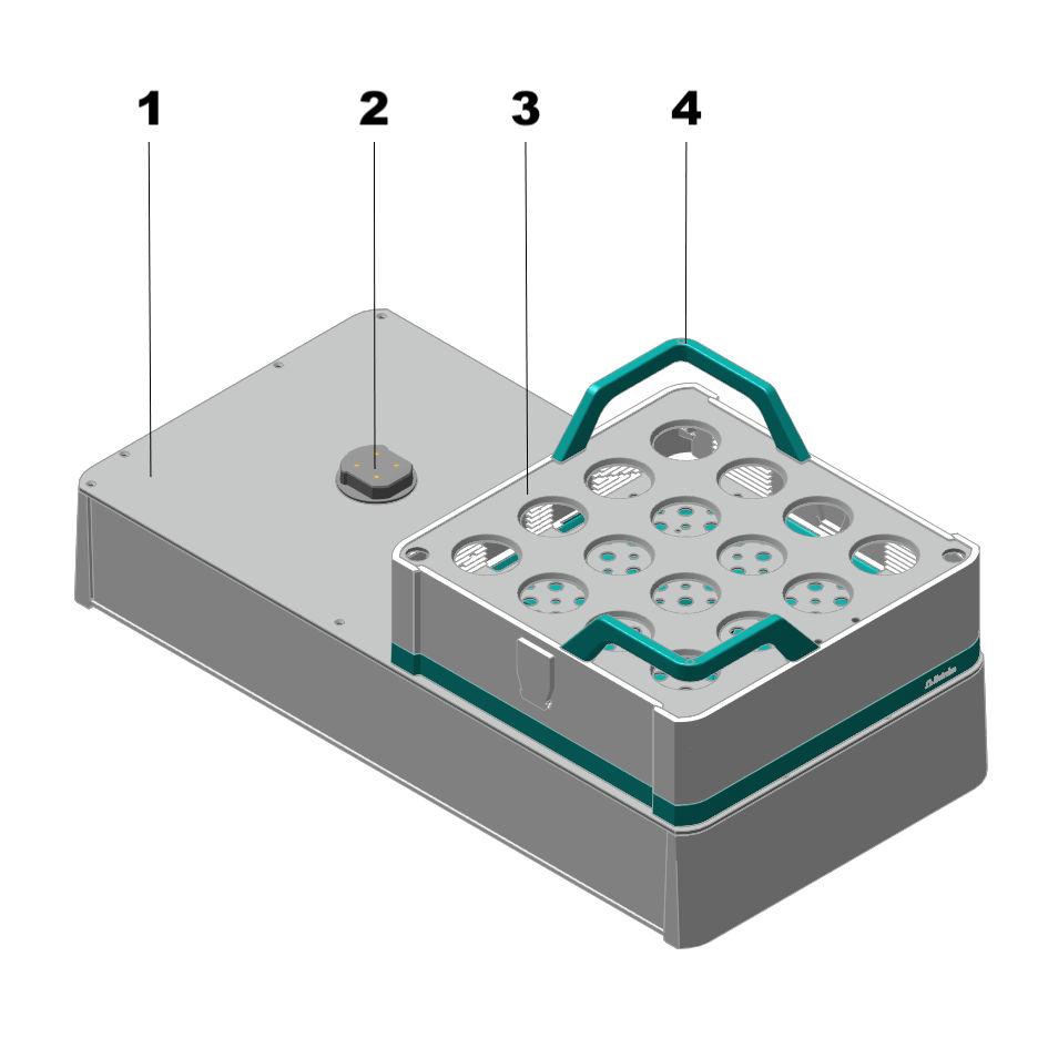 Operation and control Figure 31 Overview image Attaching and removing the sample rack 1