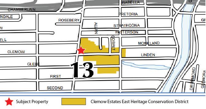 4.0 HERITAGE CONSIDERATIONS 6 Figure 5: Extract from Official Plan Annex 4 (Heritage Conservation Districts) The subject property is located on the western edge of the Clemow Estates East Heritage
