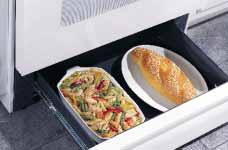 Fix one or more side dishes ahead of the dinner hour and slip them into the warming drawer, conveniently located under the oven.