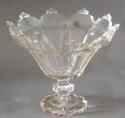 Lot #136A: VICTORIAN CUT GLASS CENTERPIECE BOWL The hexagonal paneled bowl with shaped rim, the knopped standard rising from lobed base; 9 x 11 1/4 diam. Estimate: $ 200.00 - $ 300.