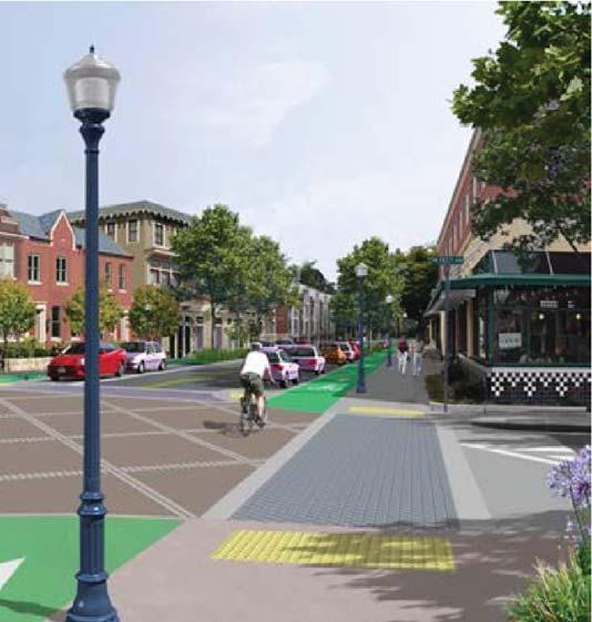 districts within the Town Center Focus Area New pedestrian-friendly and