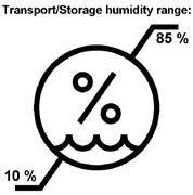 Important s Symbol: Title of the symbol: Humidity limitation for transport and storage Description: Indicates the range of humidity for transport and storage to which the medical device can be safely