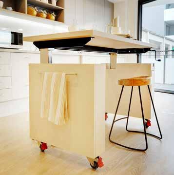 KITCHEN DESIGN HEIGHT-ADAPTABLE BENCH Via replacement of base plinth