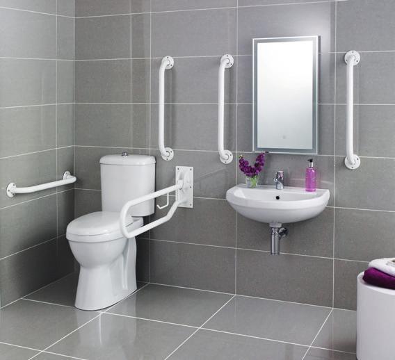 Doc M Pack Accessories CISTERNS & FITTINGS Doc M Pack & Accessories / Ceramics Pack includes: Comfort Height Doc M Pan Doc M Cistern Toilet Seat Wall Mounted Basin 5 Grab Rails (5th Grab Rail to be