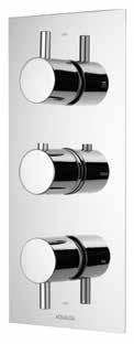 Each shower control comes with a pair of 25mm metal levers which can be fitted as required to suit the bathroom scheme. (See pictures below). Rise DCV single outlet control Top flow control.