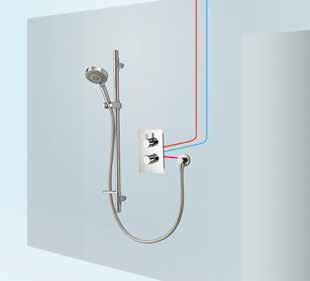 Separate temperature and flow controls can be manually adjusted to suit.