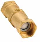 comprehensive selection of FBSP and compression type connections Integral test point for monitoring functioning of the downstream check valve Type Floguard mini double check valve, DZR brass EC 15mm