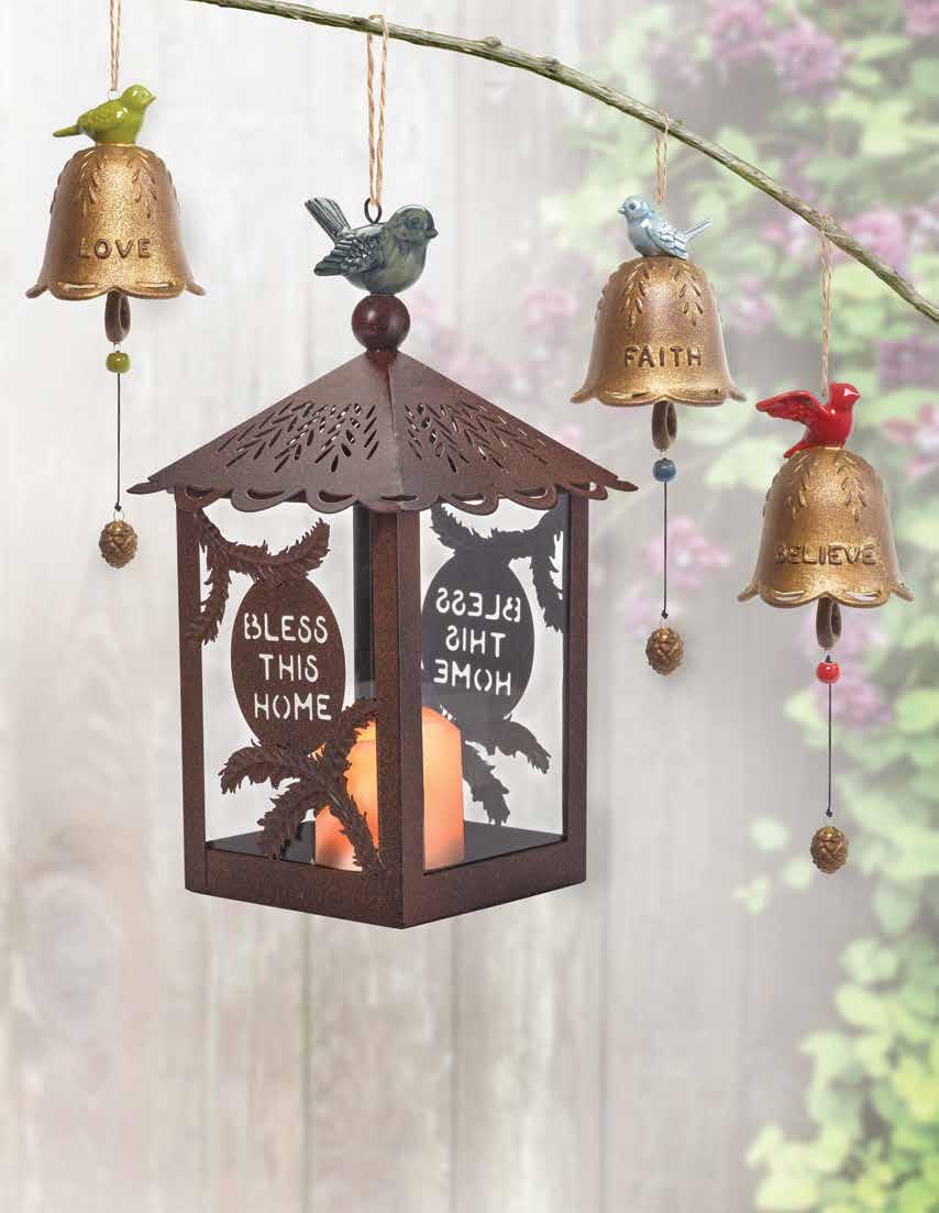 NEW LED Candle Lantern Material: Metal/Resin Includes 3 AAA Batteries Height: 12" 185005 6/Ctn. 1-0571 NEW Love Hanging Bell Material: Ceramic Height: 8" Bell: 3.5" 185017 48/Ctn.