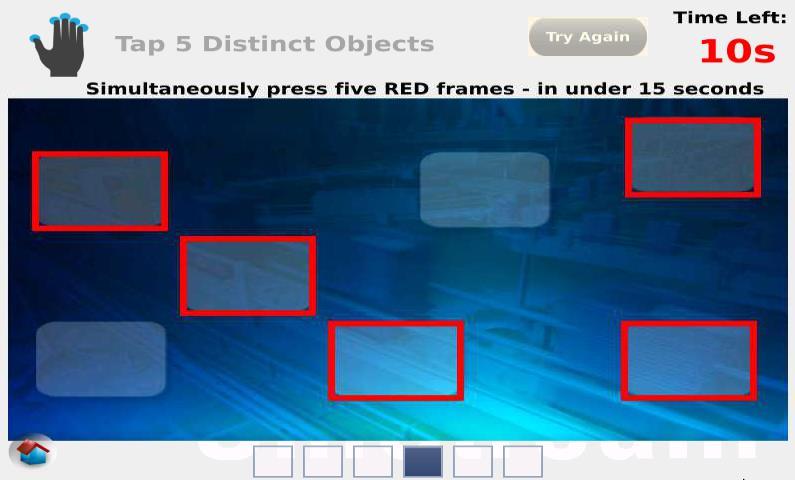 Tap 5 Distinct Objects UniStream can detect up to 5 points