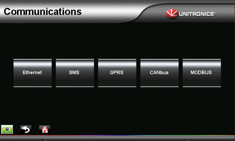 Communication Vision HMI + PLC controllers support a broad range of communication protocols over Ethernet, Serial and CANBUS, including: MODBUS TCP/IP and RTU UniCAN CANopen CAN_Layer2 J1939 Email