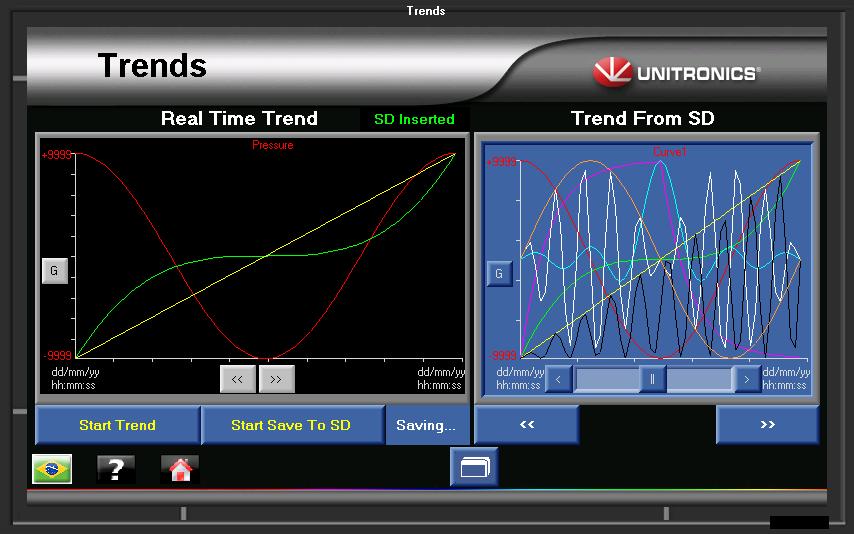 12/17 Unitronics' Demo Case Guide Trends A Trend graph displays a dynamically changing value graph that tracks a single, dynamic value such as a temperature value, as a curve on the Vision screen.