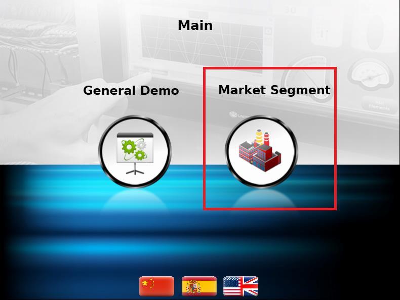 Market Segments The Market Segments offers two scenarios: Boilers and Water Treatment. On the Home screen, press the Market Segment icon, and then select the desired scenario.