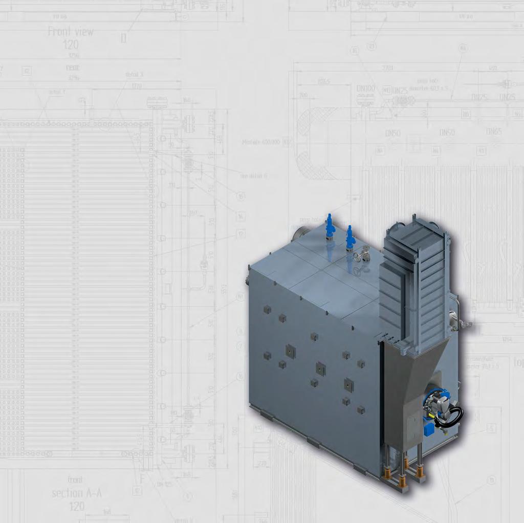 FOR SMALL CAPACITIES Model ERK-HP This boiler model of horizontal design is especially developed for small capacities