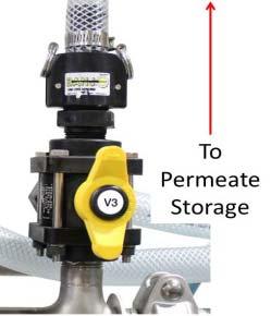 V3 Connection To Permeate Storage 1. Cut 1 ID braided hose to length from valve V3 to the fill connection for the permeate tank. V4 Connection To Concentrate Storage 2.