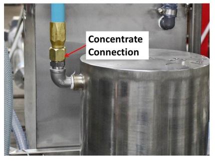 Disconnect the permeate line quick coupler from under the membrane vessel.