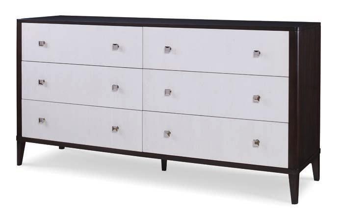 CHESTS & DRESSERS ARIA DRESSER C6C-204 Stocked Combo Finish Available ONLY as shown above and opposite in Brownstone Case & Oxford