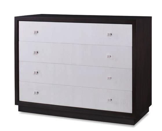 CHESTS ARIA DRAWER CHEST C6C-203 Stocked Combo Finish Available ONLY as shown above in Brownstone Case & Oxford White Drawer C69-203 Made to Order Finish W46 D19 H34.