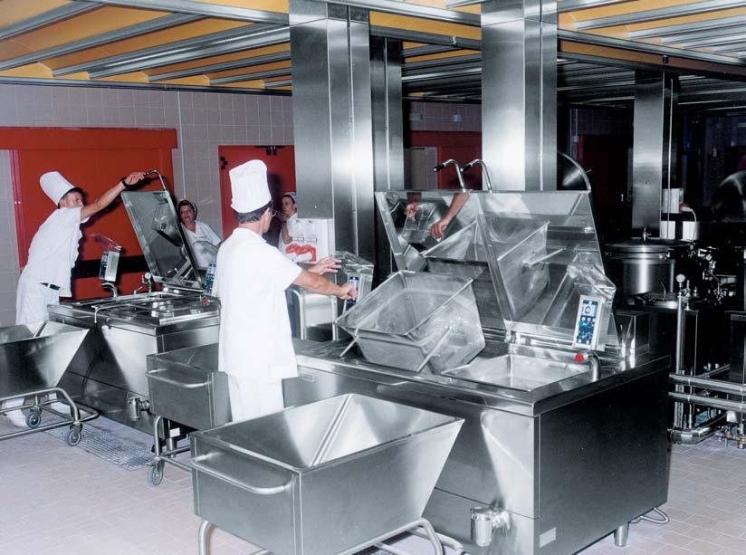 Quality and safety Examples of installation Pasta Cookers - Electronic actuator to guarantee greater reliability, simplified maintenance and constant basket