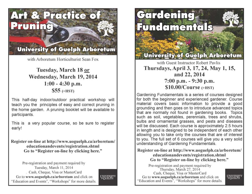 Two worthwhile workshops that may be of interest Garden Sayings There will be a sheet available for members to contribute garden sayings at each general meeting or email Maureen with your saying.