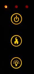 REMOTE CONTROL The On/Off button toggles the unit on or off. The Color button toggles the flame from orange to blue.